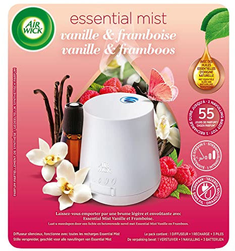 Diffuseur d’huiles Essentielles Essential Mist Vanille et Framboise+ 1 Recharge Parfum Vanille et Framboise 25 ML