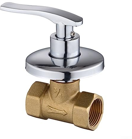 Vanne d'arrêt de douche, robinet de vidange à ouverture rapide en laiton, robinet d'arrêt de douche, valve principale dissimulée pour eau du robinet - 1,9 cm
