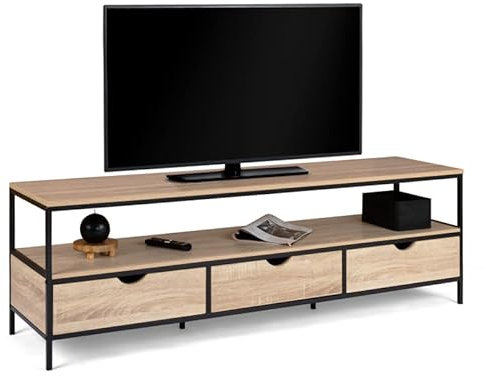 IDMarket - Meuble TV 160 cm Detroit 3 tiroirs Design Industriel