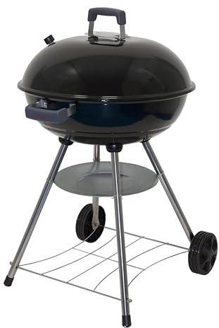 Megamaster 56 cm (22 tum) träkolsgrill (354,81 kvm) in. Matlagningsutrymme, perfekt för utomhusmatlagning och grillning, grillning, uteplatser, baklucka, svart, 810-23002