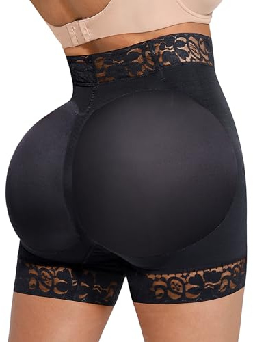 SHAPELLX Butt Lifting Shapewear For Women Tummy Control Faja Shaping Shorts Thigh Slimming Panties Mid Waisted Shaper (Black,X-large)