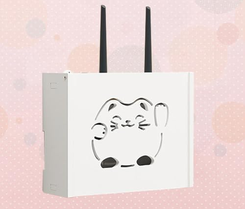 Router-Regal ohne Bohren, kabelloses WLAN-Router-Regal, Aufbewahrungsbox zur Wandmontage, Aufbewahrungsbox für Kabelrouter, A-22 x 20 x 8,5 cm