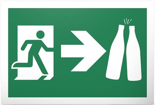 DankeDir! Fluchtweg richtung Bier - Schild 30 x 20 cm - Geburtstagsgeschenk Geschenkidee Partydeko lustig Geburtstagsdeko - JGA Geschenk Alkohol Party Vereinsheim Kollegen Freunde Kellerbar