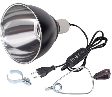 MUALROUS 7.2 INCH Paralume Supporto Lampada Riscaldata Per Rettili Clip Lampadina Uva/Uvb Guardia Riscaldante E27 Ceramica Tartaruga Lucertola