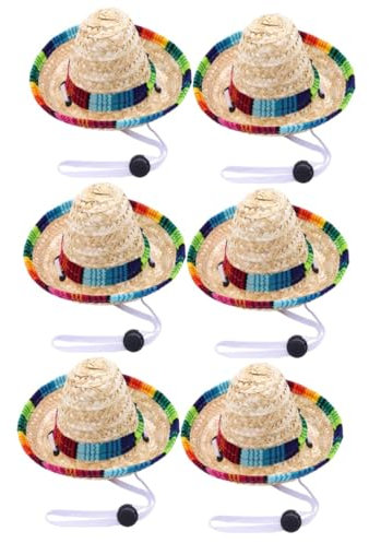 YARNOW 6 STK Strohhut pet Supplies Dog Costume hundesnack Haustier-Foto-Requisite Heimtierbedarf für kleine Hunde Tiere Kleider Zubehör für Haustierkostüme Party tägliches Hölzern