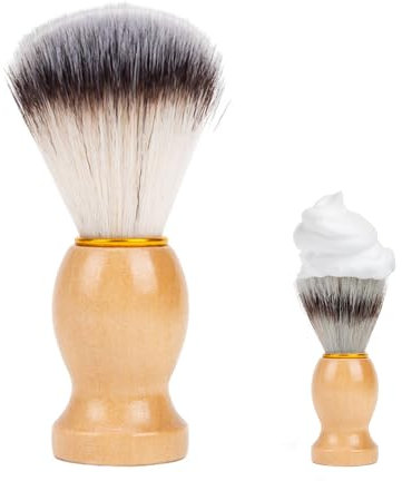 Rasierpinsel Herren mit Weichen Borsten, Professioneller Rasurpinsel, Rasierpinsel, Männer Rasierpinsel mit Holzgriff, Rasierpinsel Synthetisch, Barber Shop Professionelles Rasierwerkzeug, 11cm