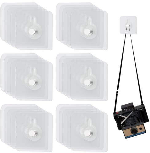 Venprodium 30 Pezzi Ganci Adesivi Per Quadri, Appendi Quadri Senza Chiodi Trasparenti, Chiodi Adesivi Per Quadri Muro, Impermeabile, Ganci Autoadesivi Per Foto, Pittura Decorativa, Orologio