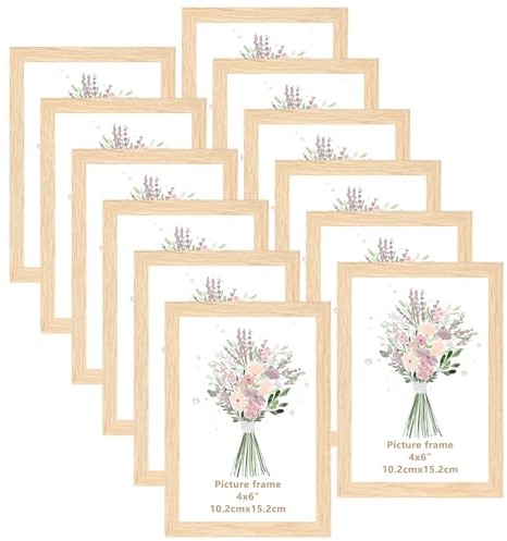 Giftgarden Cadre Photo 10x15 cm bois en PVC, Lot de 12, Montage Mural ou Sur Table, Cadres photo Moderne pour Salon, Chambre à Coucher, Bureau