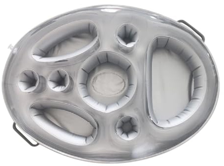 Yanayi Porte-gobelet Gonflable 2 en 1 pour De Piscine Et Plateau À Collation avec 8 Trous - Porte-Bouteille Gonflable Flottant Fête D'été, Grande Capacité - Support De Fête Flottant pour Piscine