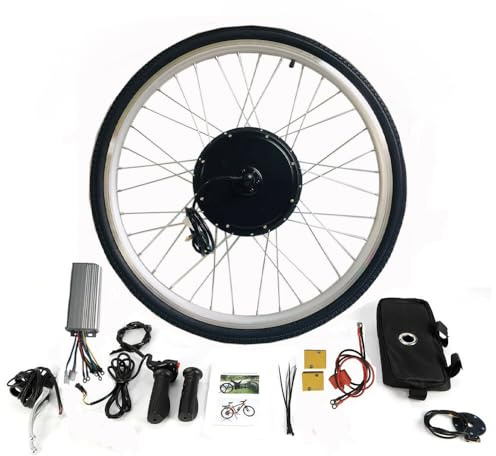 EUAIIPull E-Bike Umbausatz 28 Zoll Elektrofahrrad Vorderrad Motor Conversion Kit 48V 1000W Fahrrad Nachrüstsatz für Snowbikes Elektrofahrräder Motorräder