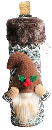 Vinflaska Kostym Omslag - Julvinsfodral, Tomte Dekorationstillbehör, Bordsdekoration, Festväska, Julvärdinna Gåva, Säsongsprydnad