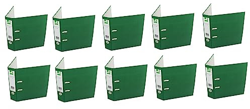 Q-Connect KF20040 Ordner A4, Pappkern mit Papierbezug, grün