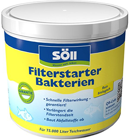 Söll 81441 FilterstarterBakterien 500 g - natürliche Filterbakterien aktivieren Biologie der Filter im Gartenteich Fischteich Koiteich Schwimmteich