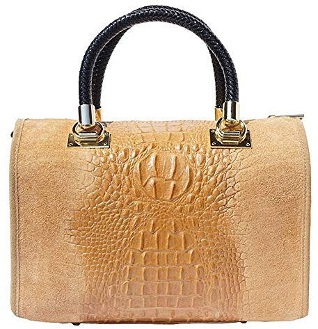 Florence Leather Market Bowling-Tasche mit goldenen Hardware 7002 (Bräune)