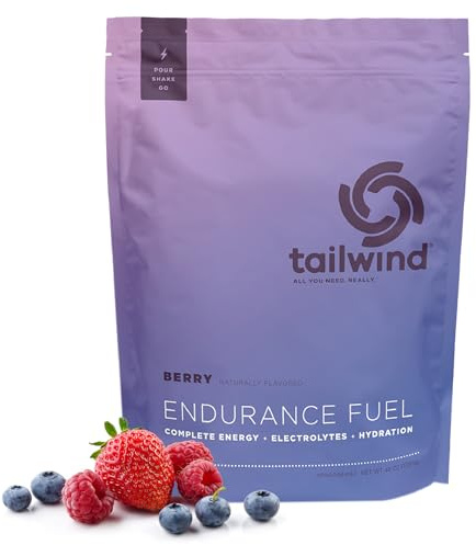 Tailwind Nutrition Endurance Fuel, Carbohydrate & Electrolyte Sports Drink Mix Powder, Gluten-Free, Vegan, Berry, 50 Servings