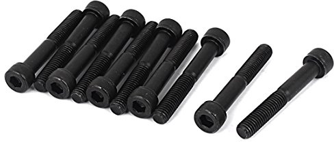 sourcing map 10 Stück M8 x 55mm Innensechskantschraube Maschinenschrauben Schrauben Zylinderkopfschrauben Schwarz