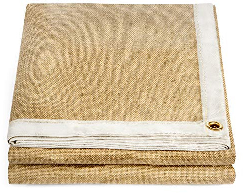Waylander SVALINN Heavy-Duty Fireproof Welding Blanket – Flame Retardant Vermiculite-Treated Fiberglass Fabric with Kevlar and Grommets – Heat Resistant Mat for Welding, Fire Pits (6' x 6', YELLOW)