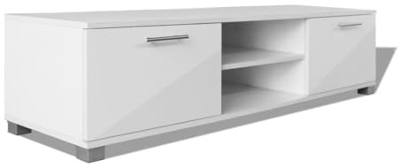vidaXL TV Schrank Hochglanz-Weiß Fernsehtisch Lowboard Sideboard TV Möbel