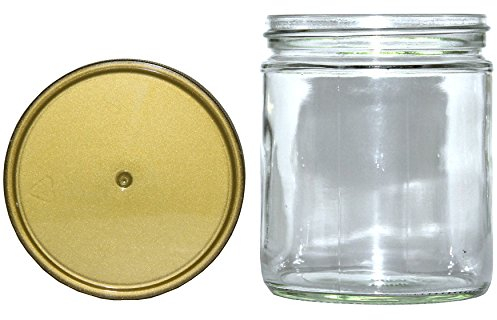 Germerott Bienentechnik 60 x Neutralglas 500g mit 80er Schraubdeckel gold für Honig