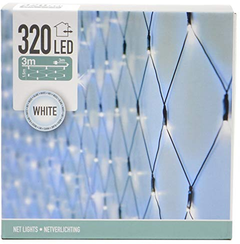 320 LED Lichternetz 3m x 1,5m für außen und innen Lichterkette Lichtnetz Außenbeleuchtung Weihnachtsbeleuchtung (kaltweiß)