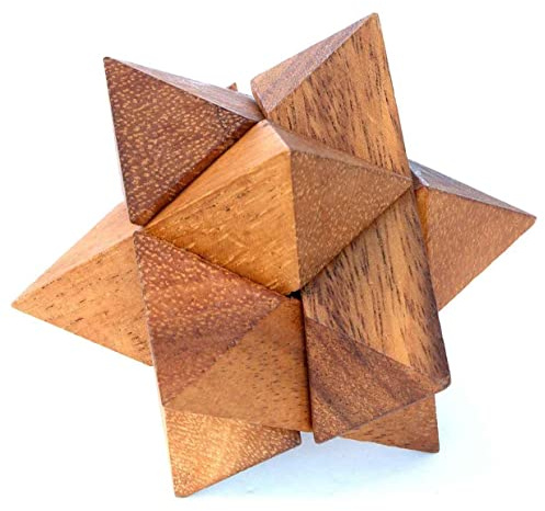 Logica Spiele Art. Mini-Polarstern - 3D Denkspiel aus Holz - Schwierigkeit 3/6 Schwierig - Knobelspiel - Geduldspiel - Leonardo da Vinci Kollektion