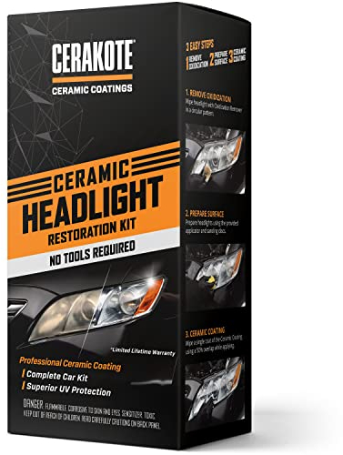 CERAKOTE Ceramic Headlight Restoration Kit – matte und blinde Scheinwerfer Aufbereitung Set | professionelle Keramikbeschichtung | kein Elektrowerkzeug notwendig | #1 in den USA