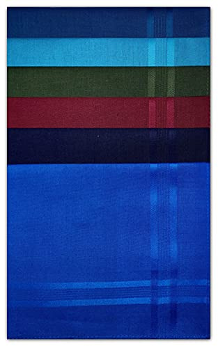 100% Cotton Pack of 6 Mens Premium Handkerchiefs 43cm x 43cm