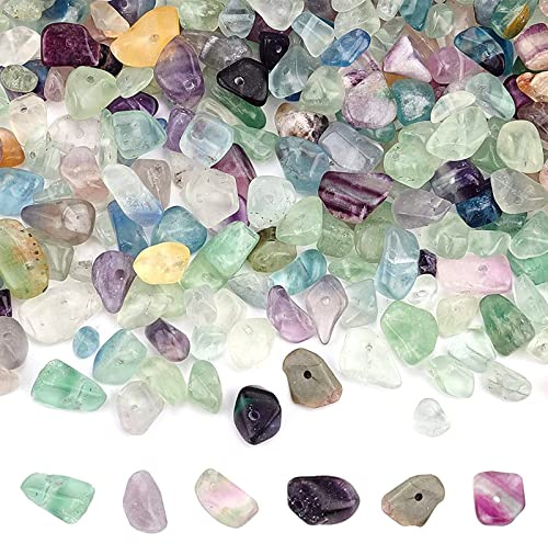 300 Piezas Chips De Piedras Preciosas Irregulares Piedras De Viruta Natural Irregulares Piedras Preciosas Con Agujero Cuentas De Joyería Sueltas Naturales Para Hacer Pulseras,Diy (color)