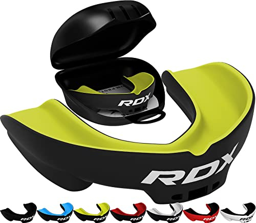 RDX Paradenti Boxe, Paradent per Gli Sport da Unisex Combattimento, Rugby, Football Americano, Kick Boxing, Muay Thai, Karate e MMA, Ideale Facilmente Adattabile con Custodia, Adulti sopra i 12 Anni