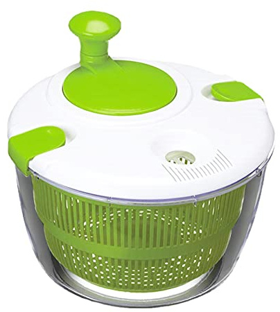 Salad Spinner, 5L Vegetable Washer Dryer Drainer Strainer with Bowl & Colander, Multi-Use Lettuce Spinner, Fruit Washer, Pasta and Fries Spinner