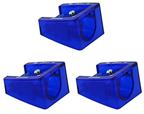 KUM AZ3036426-B - Sharpener for Thick Pens, Big R16, Pack of 3, Blue, up to 16 mm Diameter