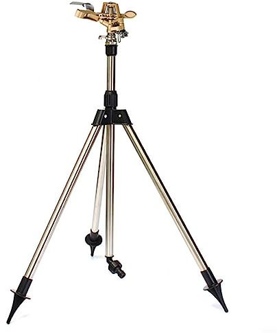 Aspersor de 1,27 cm, trípode de metal giratorio de 90 cm, soporte de altura ajustable, gran área de cobertura con soporte de altura ajustable