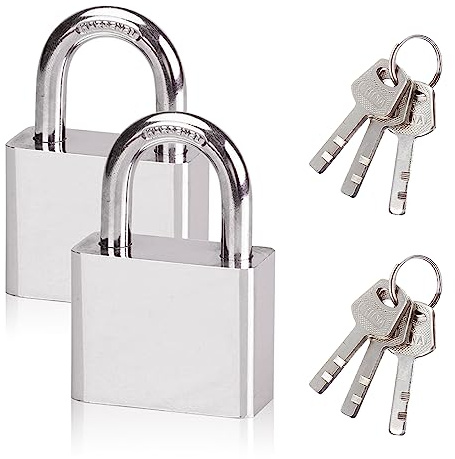 Lot de 2 cadenas avec clés, 30 mm pour petites valises avec clés, mini cadenas à clé pour armoires, casiers, valises