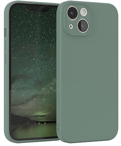EAZY CASE - Silikonhülle für iPhone 14 Hülle Silikon Case Dunkelgrün weich stoßfeste Handyhülle Schutzhülle mit Kameraschutz Dünn Premium Schutz Cover TPU Phone Bumper in Mitternacht Grün Matt
