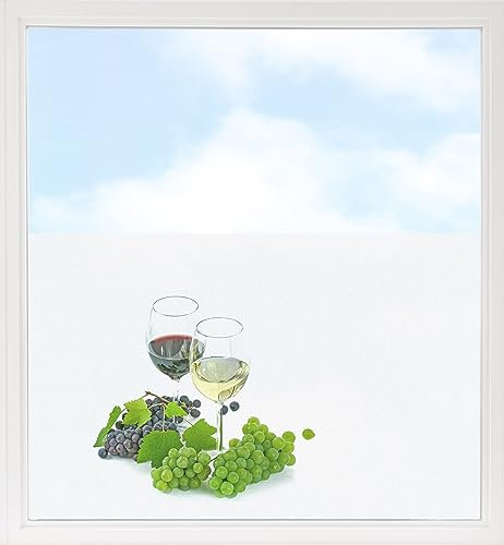 GRAZDesign Fensterfolie Blickdicht Sichtschutz, Sichtschutzfolie Fenster, Glastüren, Küche Küchenfenster, Milchglasfolie Bedruckt mit Motiv Wein Weingläser 90x57cm