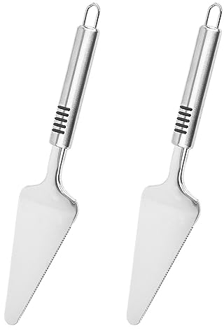 2 Pcs Performance Stainless Steel Cake Server Cake Slice and Pie Server Server Cake Cutter with Serrated Edges for Serving Cakes Pies and Pizza's