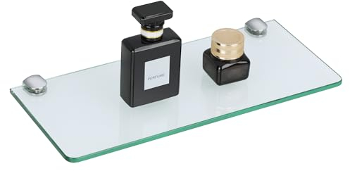 SAYAYO Glasregal Badezimmer, Badregal Duschablage Glasablage mit 6MM Dicke Rechteck Regal Glas Badregal 30cm für Badezimmer, Schlafzimmer, Küche, Büro, EGBL1010R-M6-300-C-FBA