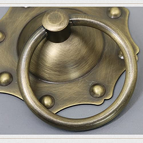 Türklopfer für die Vordertür, antike Blumenform, Bronze-Haustürgriff aus Holz, rostfreier Retro-Gartenhof (8 cm Durchmesser)