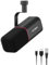 IXTECH Microfono dinamico cardioide con copertura per microfono, microfono vocale USB XLR per podcasting, streaming, registrazione, gioco e voice-over (nero)