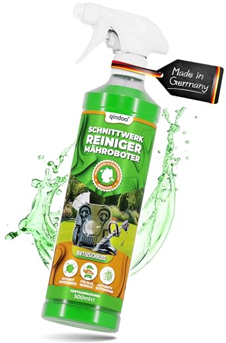 Qindoo Mähroboter Reiniger Schnittwerk, Rasenmäher Reinigung der Schneidkammer, Reinigungsspray für Entfernen vom eingetrockneten Grasschnitt, 500ml