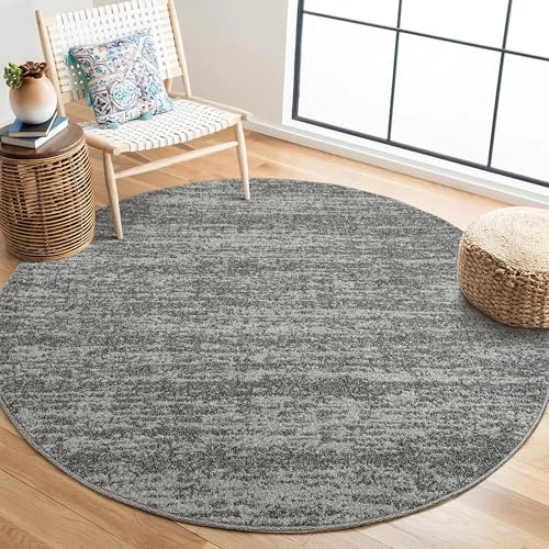 SANAT Oslo Teppich für das Wohnzimmer - Teppich mit modernem Design, Geeignet für Wohnzimmer, Flur, Esszimmer, Schlafzimmer, Küche und Kinderzimmer - Grau, Größe: 120 cm Rund