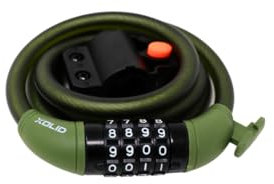 Xolid Kabel-Zahlenschloss 1200 x 12 mm army green – extra lang, sicher, flexibel, wetterfest, robust, ohne Schlüssel, ideal für Fahrrad, E-Bike, Roller, Diebstahlschutz, Code einstellbar
