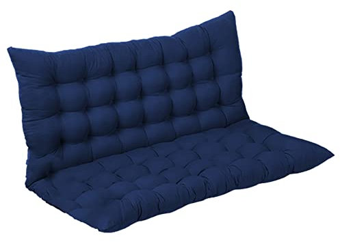 XZHWSZD Dickes Sofa-Sitzpolster,Ersatzkissen mit Rückenlehne,2-3-Sitzer-Sitzkissen,Bankkissen,weiches Innenmöbelpolster,Schaukelstuhl-Sitzkissen für Zweisitzer,120X100X8 cm,Blau
