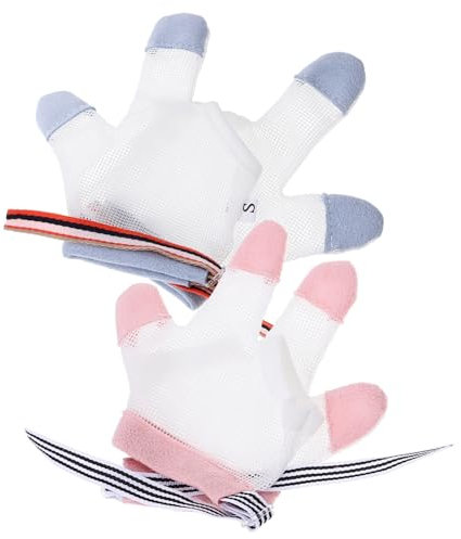 SHOWERORO 2 Paar Fingerlutsch Stopp Handschuhe Aus Flexiblem Hautfreundlichem Material Daumenschutz Und Nägelkaustoppend Für Säuglinge Und Kleinkinder Zum Stillen Und Schutz