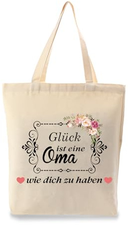 Yicadorn Muttertagsgeschenk für Oma,Oma Geschenk,Geschenke für Oma,Personalisierte Oma Geschenke Zum Geburtstag,Oma Einkaufstaschen,Geschenk für Oma Von Enkel,Stoffbeutel,Ostergeschenk Oma