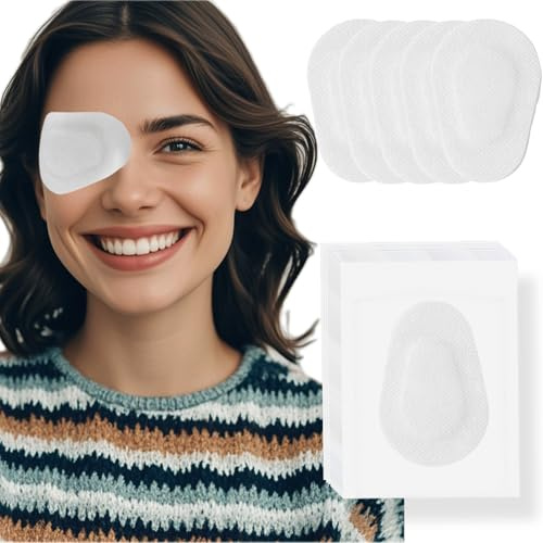 THSIREE Lot de 20 patchs adhésifs jetables et respirants pour enfants, pour amblyopie, sans latex, 7,5 x 5 cm, blanc