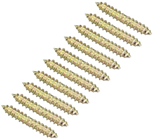 TOP-VIGOR 12Pcs M4x25mm Double Ended Wood Screws, Hanger Bolts for Wood Connecting