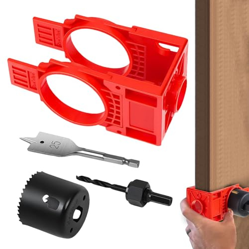 Gwtdtoad Türscharnier Bohrschablone - Türgriff Lochsäge-Set | Schließbleche & Für Messung, Einbau, Schrankreparatur, Garagenfenster Und Auto-Innenausbau