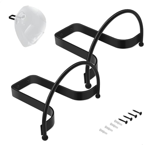 Appendi Casco Moto da Parete, Portacasco da Parete, Porta Cascos Motos da Parete, Appendere il Casco Moto Muro per Caschi, Cappelli, Giacca, Nero, 2 Pezzi