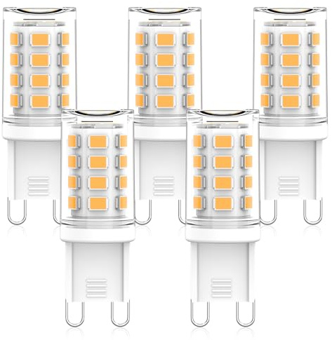 RuLEDne G9 LED Lampe 3W Ersatz Für Halogenlampe 28W 25W 30W LED Leuchtmitte Warmweiß 3000K AC 220V-240V, CRI 85+, Kein Flackern, 360 Grad Winkel, Nicht Dimmbar, 5er Pack